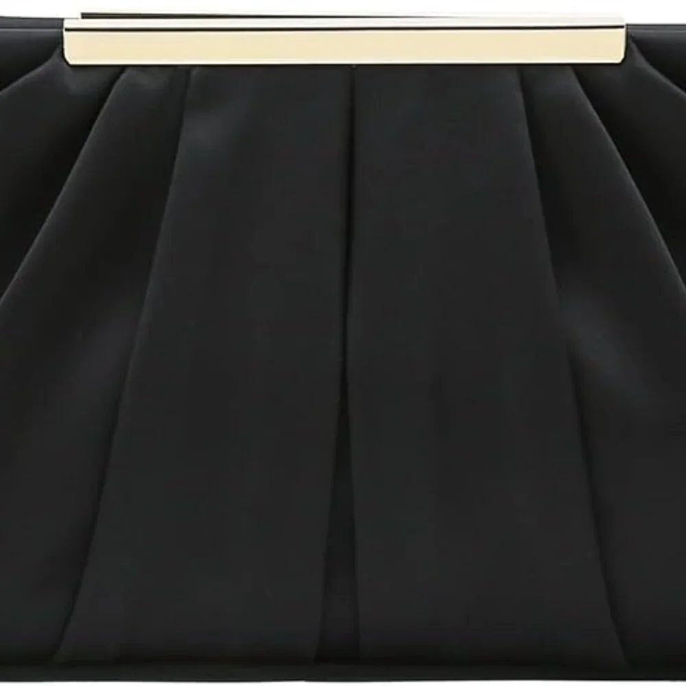 Clutch Evening Bag Elegant Pleated Satin Formal Handbag Simple Classy Purse for - Picture 2 of 7